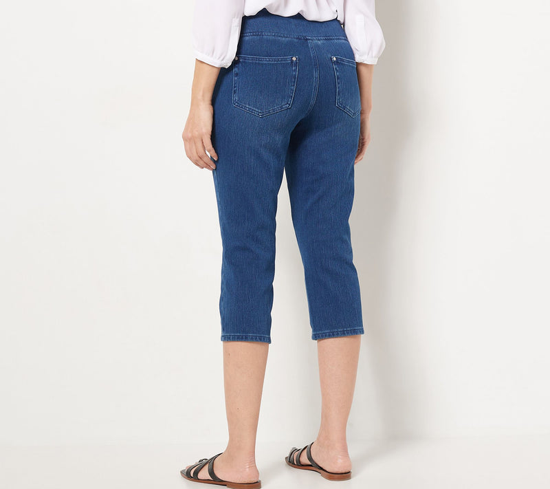 Belle by Kim Gravel Petite Flexibelle Capri Jeans — View 14