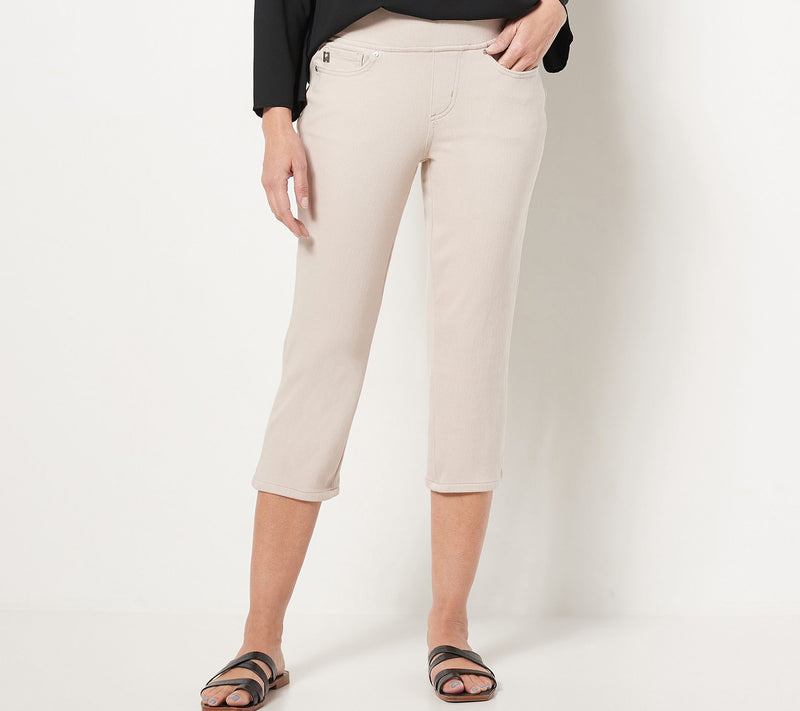 Belle by Kim Gravel Petite Flexibelle Capri Jeans — View 10