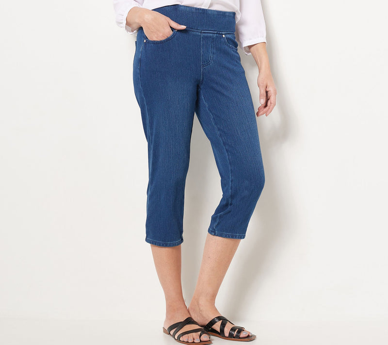 Belle by Kim Gravel Petite Flexibelle Capri Jeans — View 11