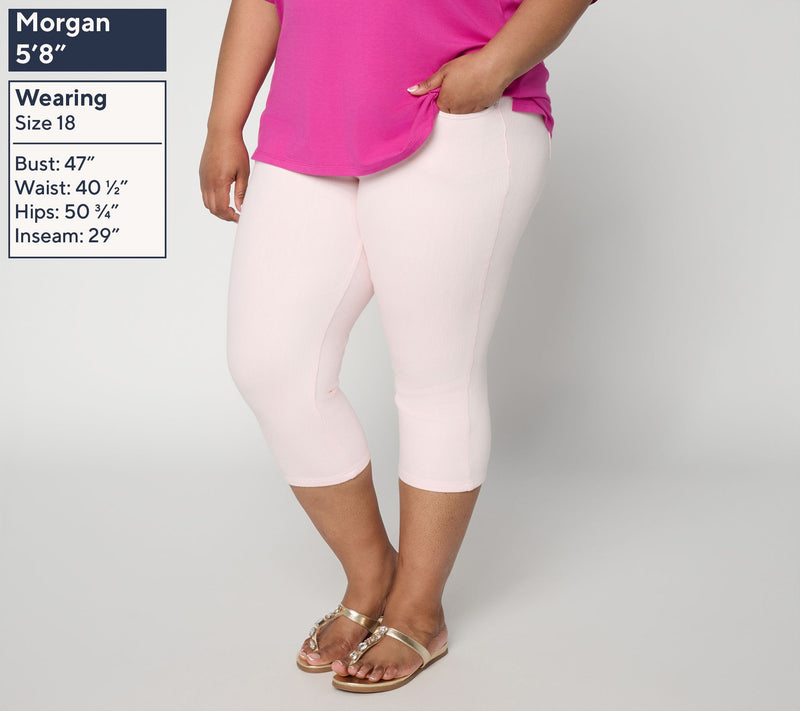 Belle by Kim Gravel Petite Flexibelle Capri Jeans — View 12