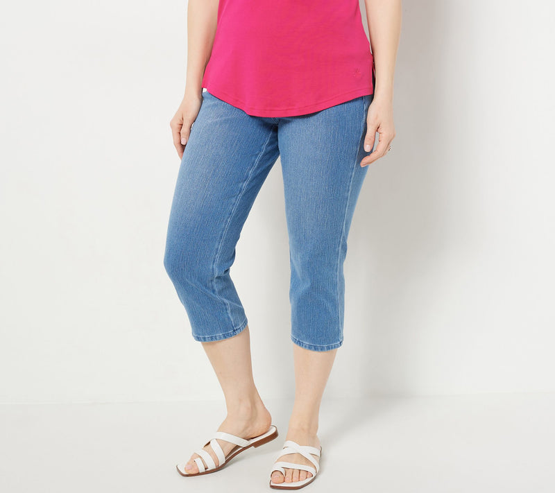 Belle by Kim Gravel Petite Flexibelle Capri Jeans — View 23