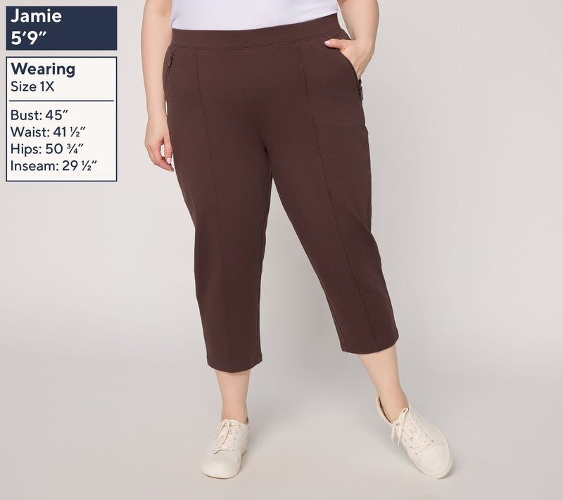 Denim & Co. Regular Active French Terry Crop Pant — View 18