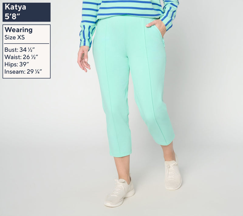 Denim & Co. Regular Active French Terry Crop Pant — View 19