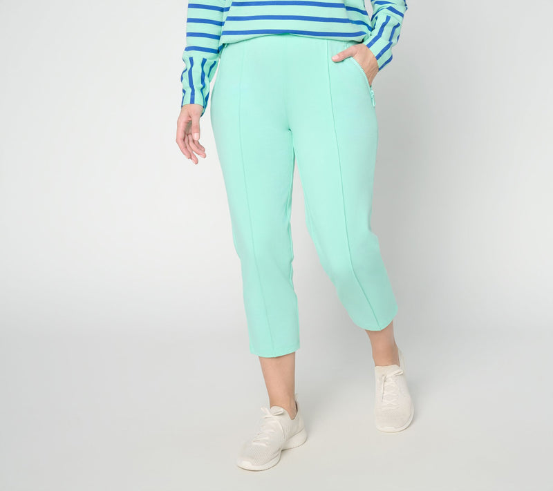 Denim & Co. Petite Active French Terry Crop Pant — Main view
