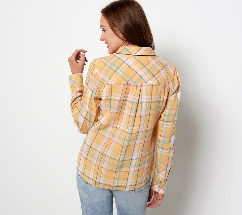 Candace Cameron Bure Regular Linen Blend Button- Front Shirt — View 16