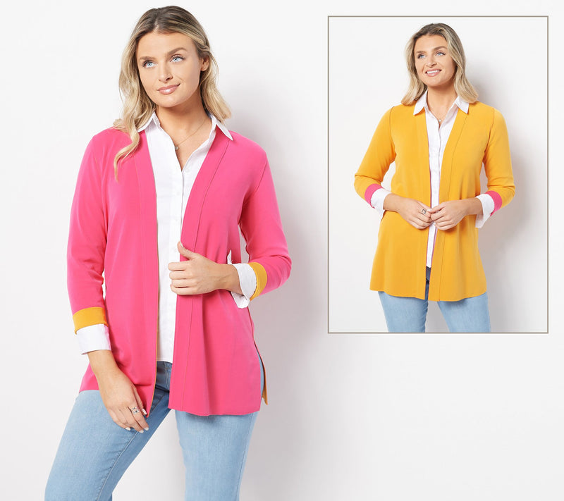 Susan Graver Regular Every Day LK Fusion Reversible Cardigan — View 9