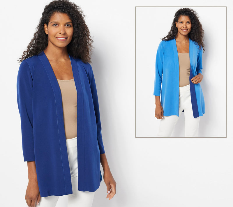 Susan Graver Regular Every Day LK Fusion Reversible Cardigan — View 5