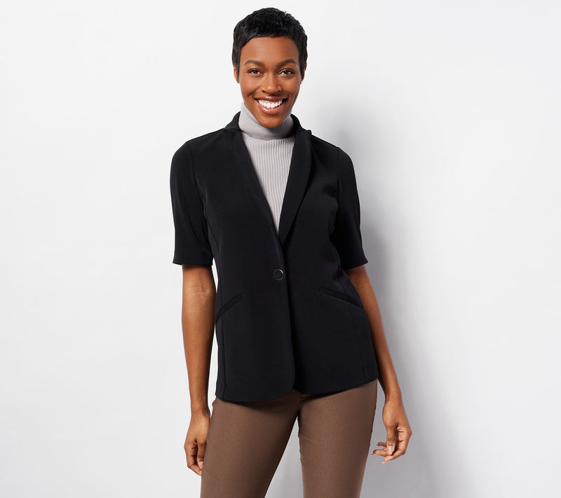 GRAVER Susan Graver LK Fusion Elbow-Sleeve Blazer — View 15