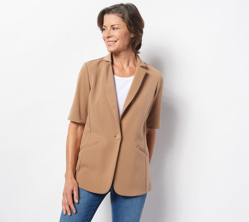 GRAVER Susan Graver LK Fusion Elbow-Sleeve Blazer — View 17