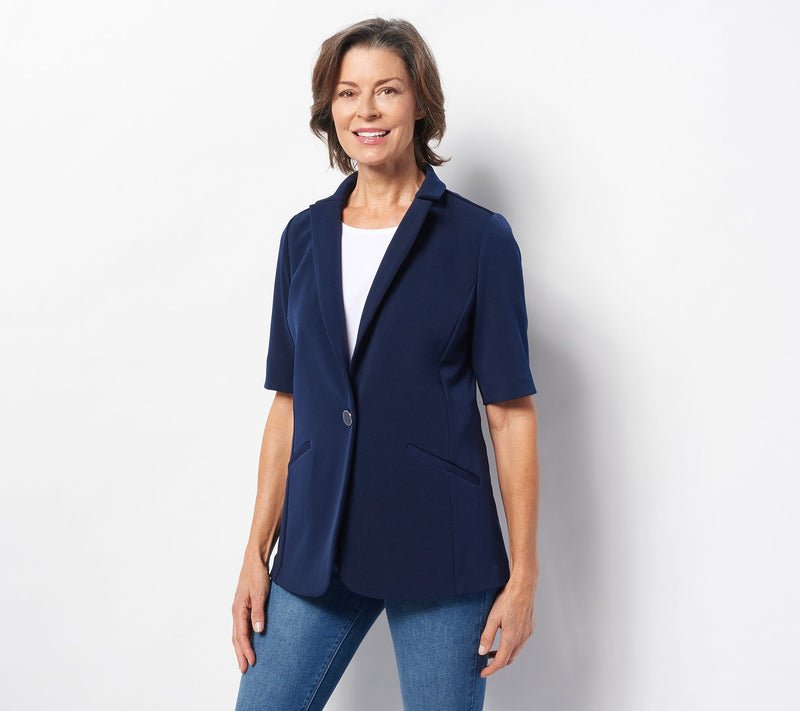 GRAVER Susan Graver LK Fusion Elbow-Sleeve Blazer — View 19