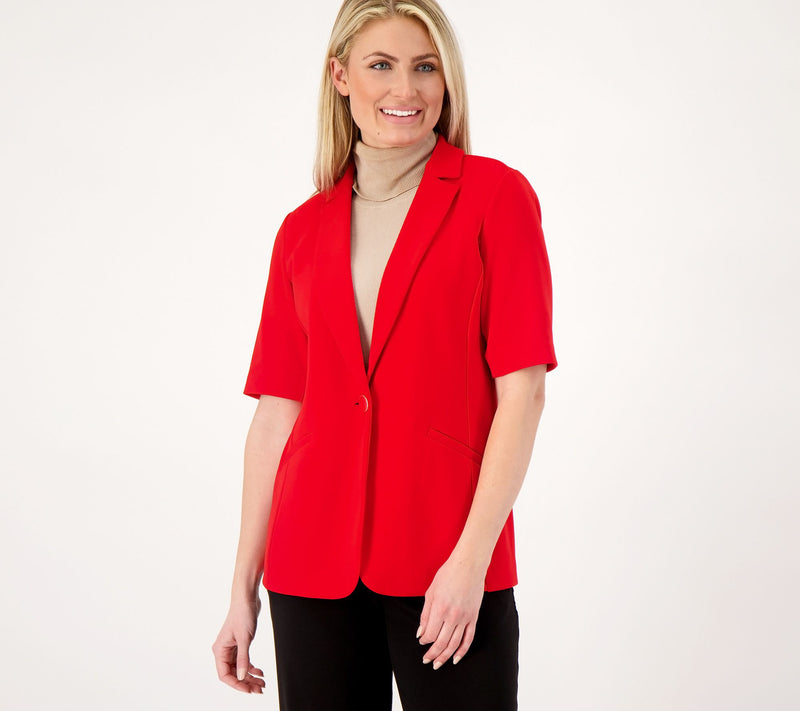GRAVER Susan Graver LK Fusion Elbow-Sleeve Blazer — View 20