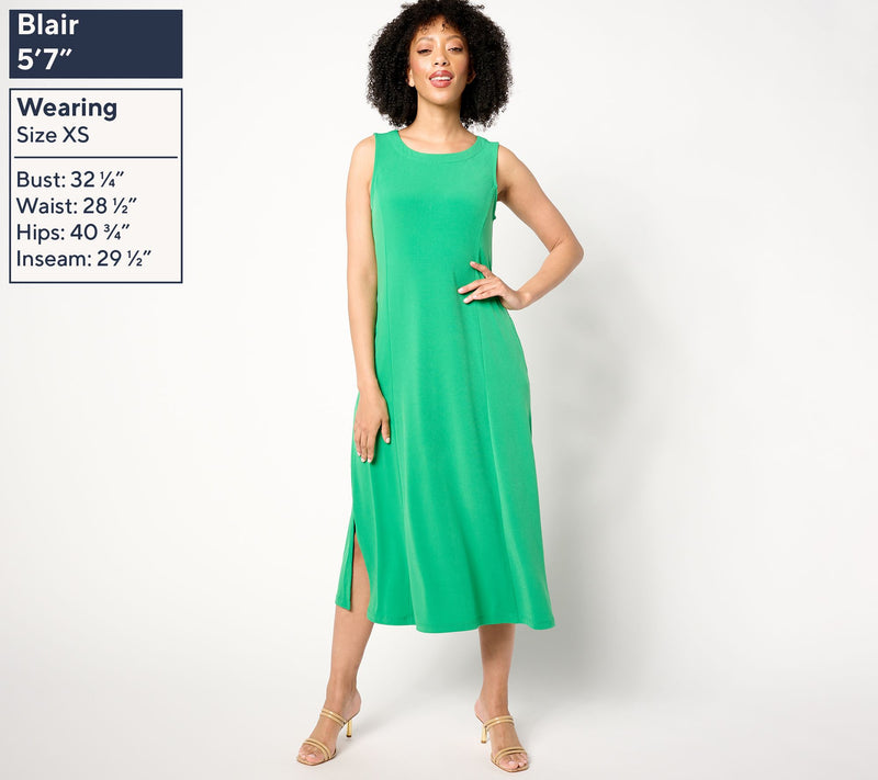 Susan Graver Every Day Petite Liquid Knit Midi Dress — View 19