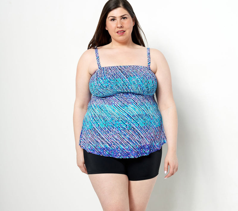 Kim Gravel x Swimsuits For All Smocked Bandeau and Shorts Set — View 14