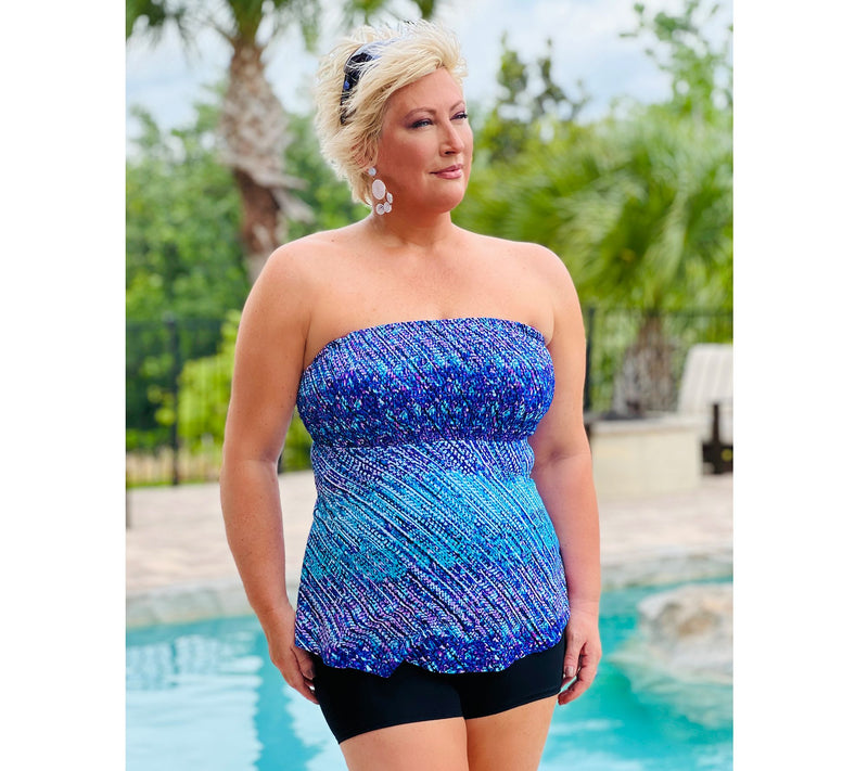 Kim Gravel x Swimsuits For All Smocked Bandeau and Shorts Set — View 7