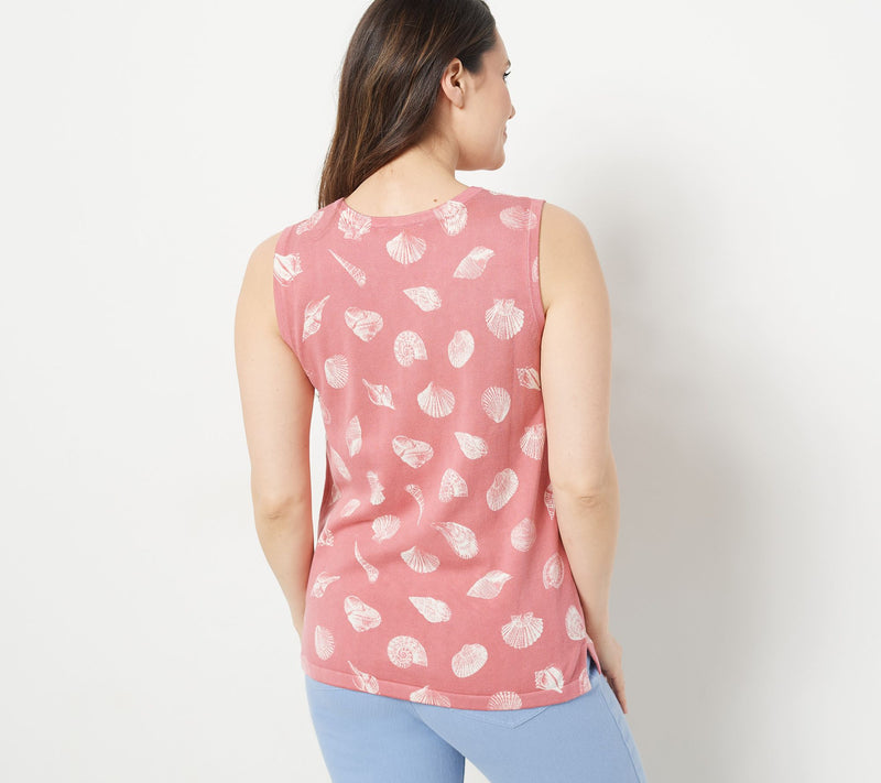 Isaac Mizrahi Live! Bridgehampton Printed Shell Sweater Tank — View 3