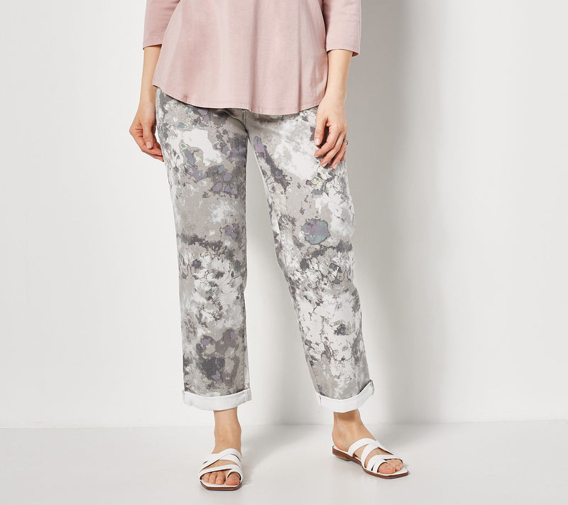 LOGO by Lori Goldstein Petite Tie-Dye Boyfriend Jeans — View 8