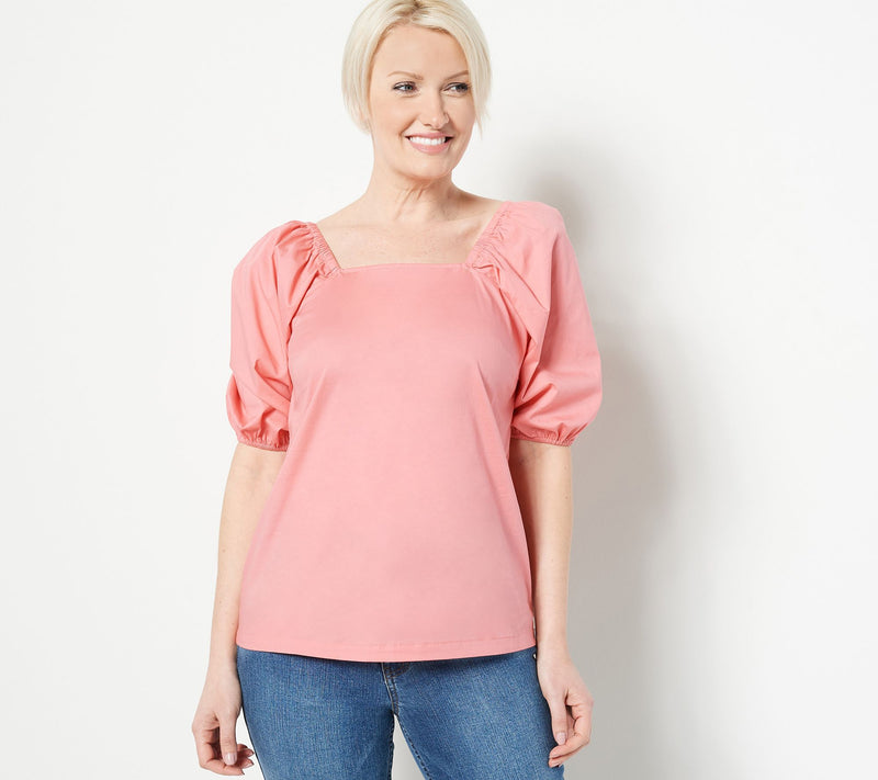 Candace Cameron Bure Square Neck Balloon Sleeve Top — Main view