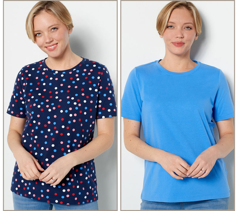 Denim & Co. Pack of 2 Perfect Jersey Americana Tops — Main view