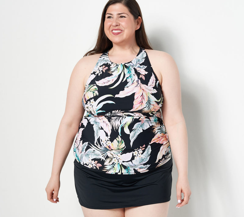 Jantzen High Neck Tankini with Skirted Bottom — Main view