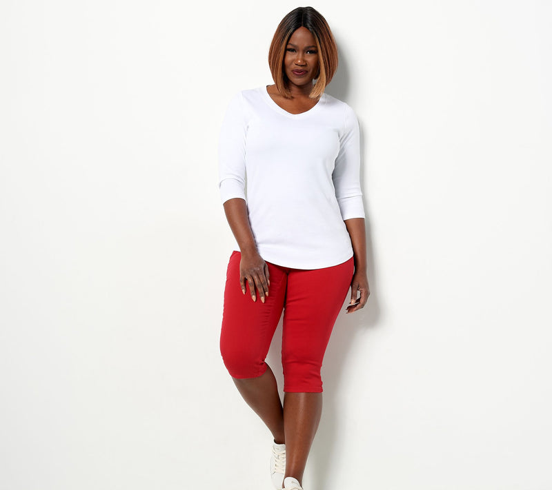 Belle by Kim Gravel Regular TripleLuxe Twill Pedal Pushers — View 11