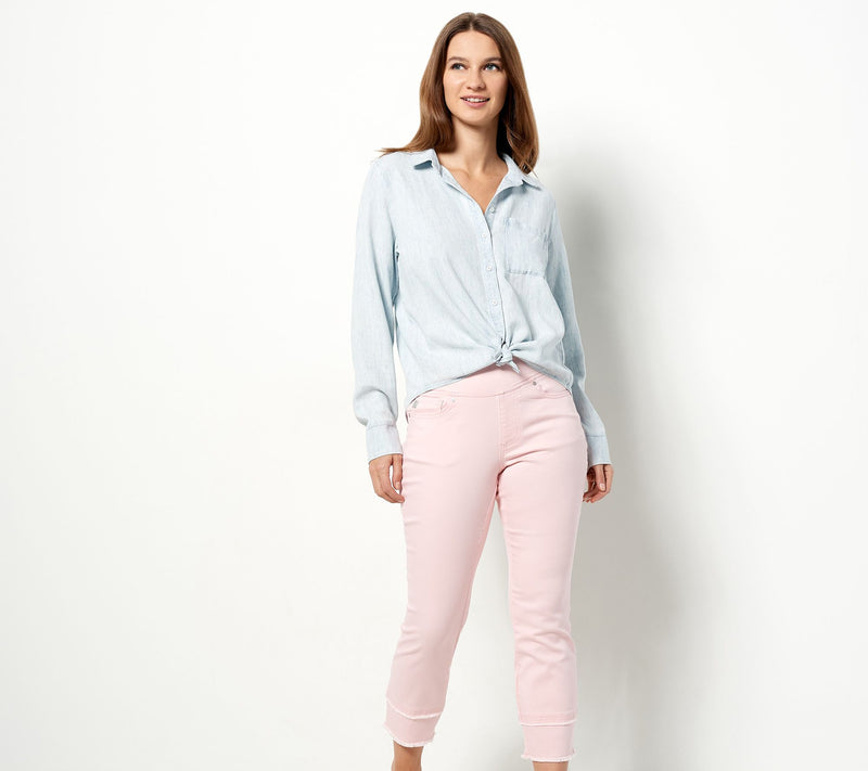 Belle by Kim Gravel TripleLuxe Petite Twill Crop Straight — View 11
