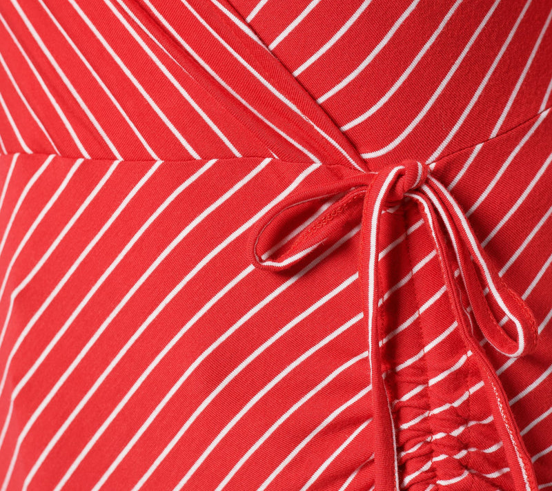 Truth + Style Stripe Jersey Asymmetrical Gather Detail Top — View 5