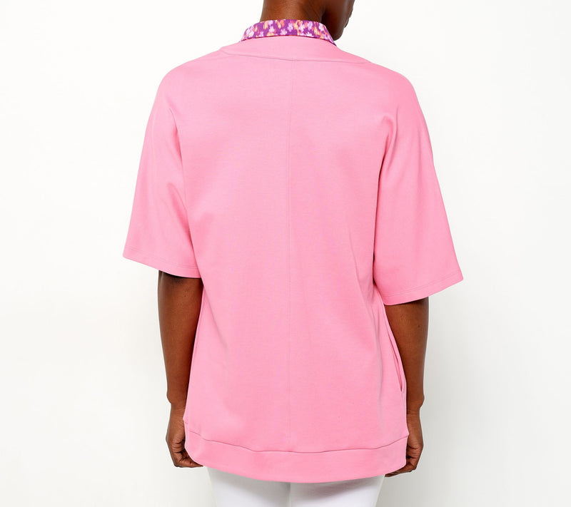 Isaac Mizrahi Live! Essential Pima Cotton Open Front Cardigan — View 2
