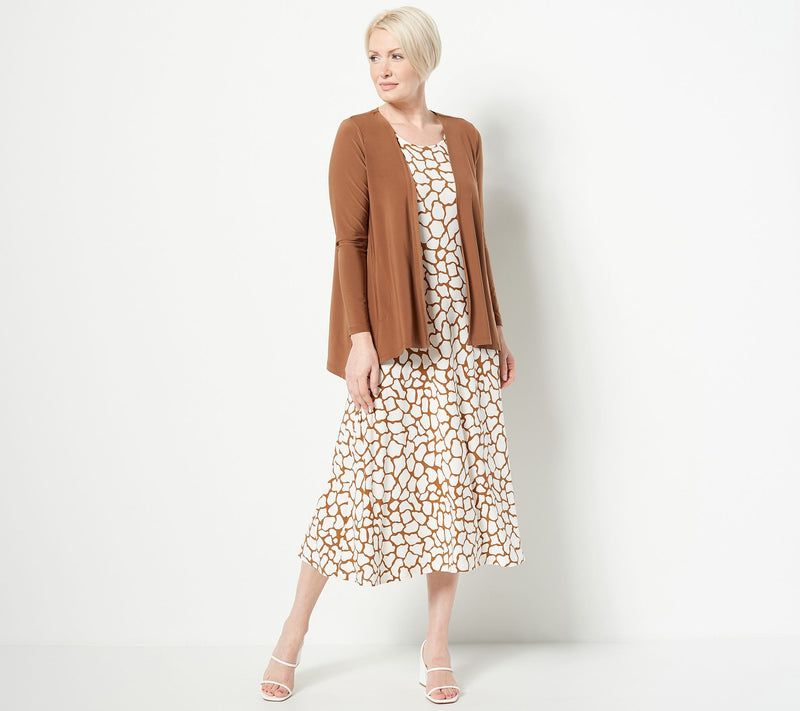 Women with Control Regular Como Jersey Midi Dress & Cardigan Set — View 9