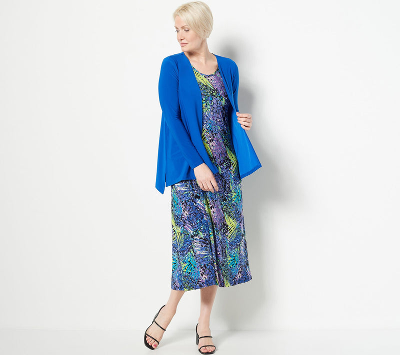 Women with Control Regular Como Jersey Midi Dress & Cardigan Set — View 7