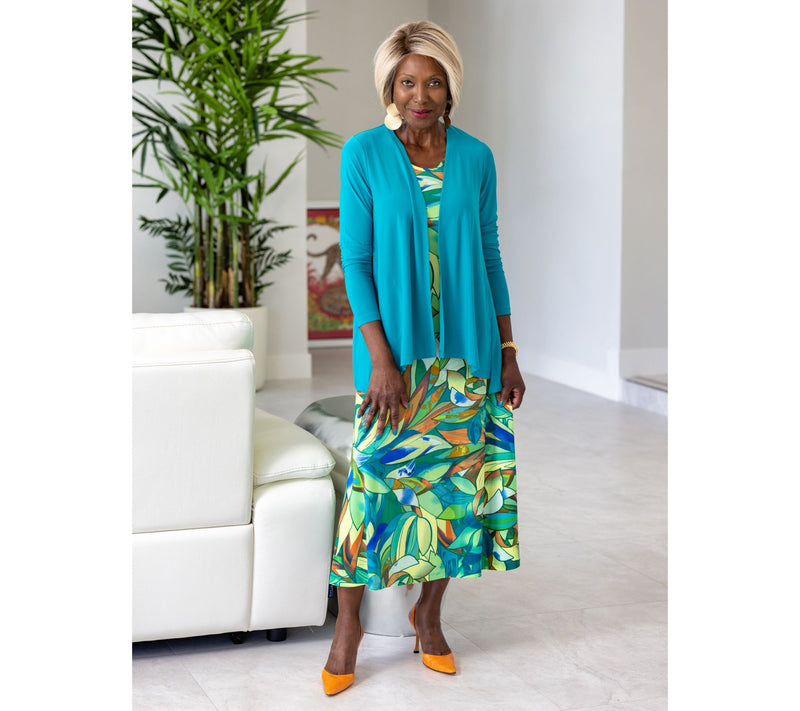 Women with Control Regular Como Jersey Midi Dress & Cardigan Set — View 17