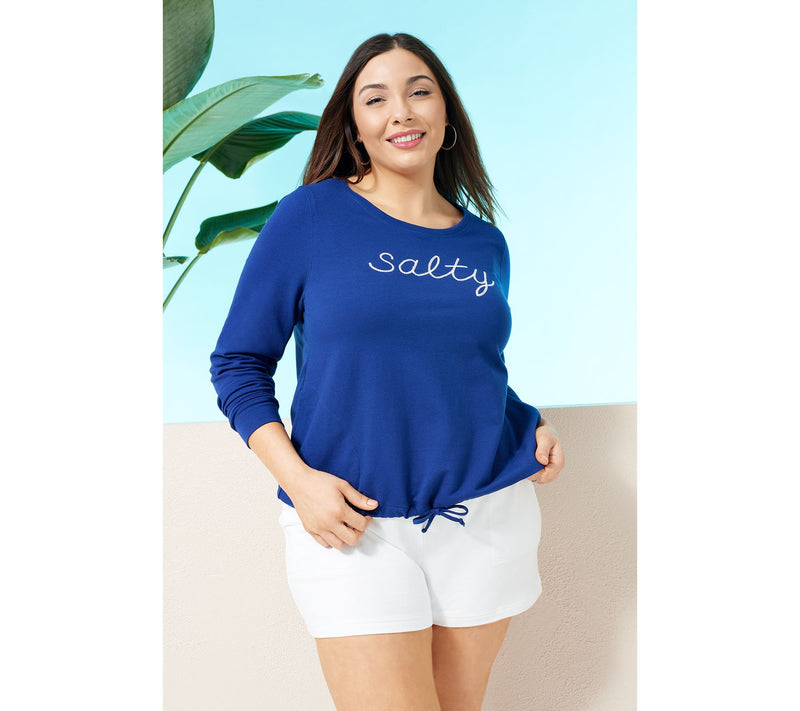 Belle Beach by Kim Gravel French Terry Seaside 5" Shorts — View 15