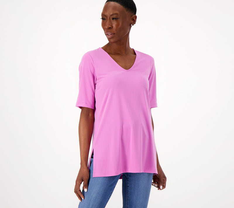 Susan Graver Modern Essentials Petite Liquid Knit Tunic — View 3