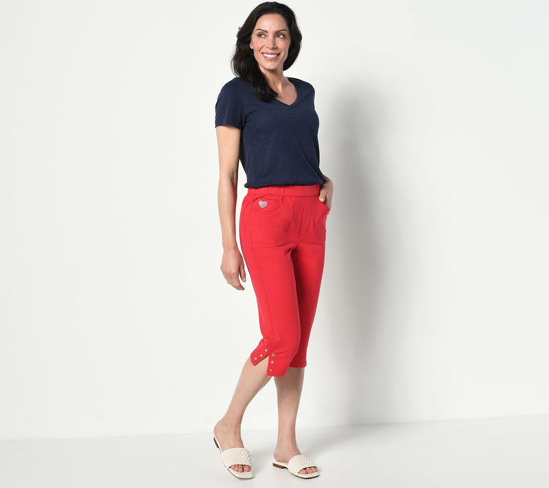 Quacker Factory DreamJeannes Capri Pants with Colored Rhinestones — View 5