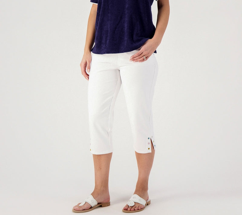 Quacker Factory DreamJeannes Capri Pants with Colored Rhinestones — View 18