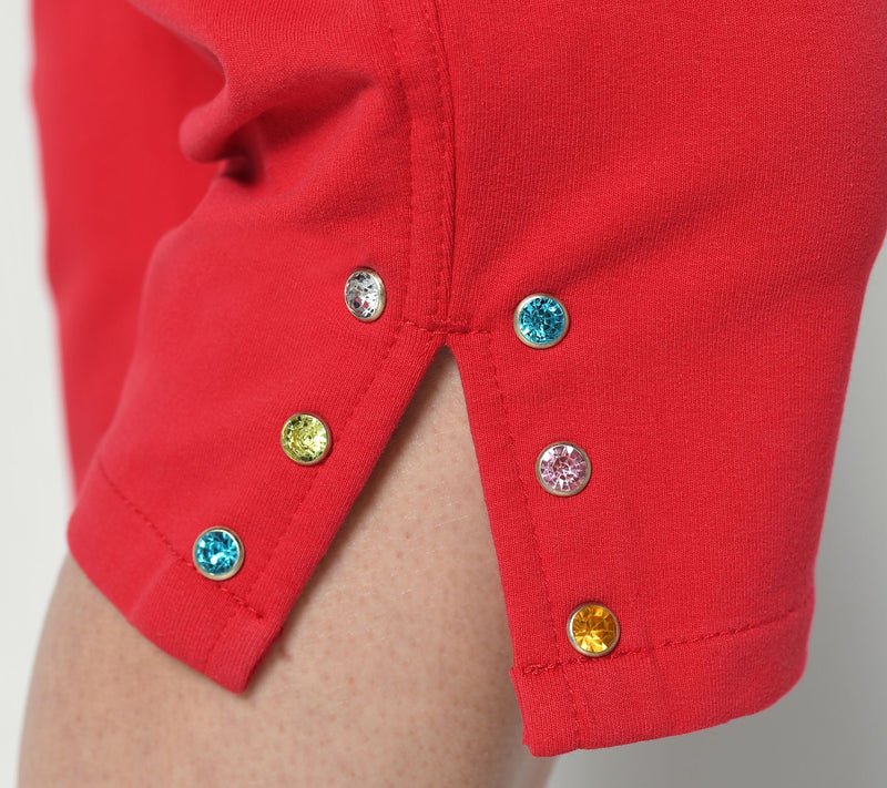Quacker Factory DreamJeannes Capri Pants with Colored Rhinestones — View 6