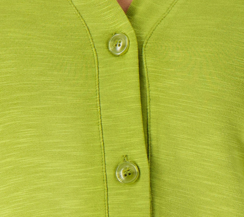 Susan Graver Weekend Textured Jersey Knit Button Front Cardigan — View 12