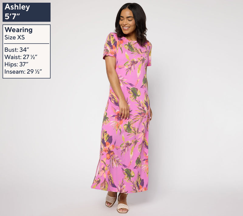 Denim & Co. Beach Regular Short Sleeve Maxi Dress — View 15