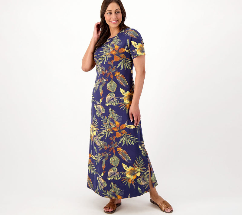 Denim & Co. Beach Petite Short Sleeve Maxi Dress — View 21