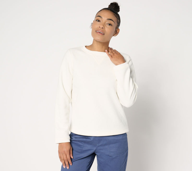 Denim & Co. Chenille Fleece Long-Sleeve Sweatshirt — View 5