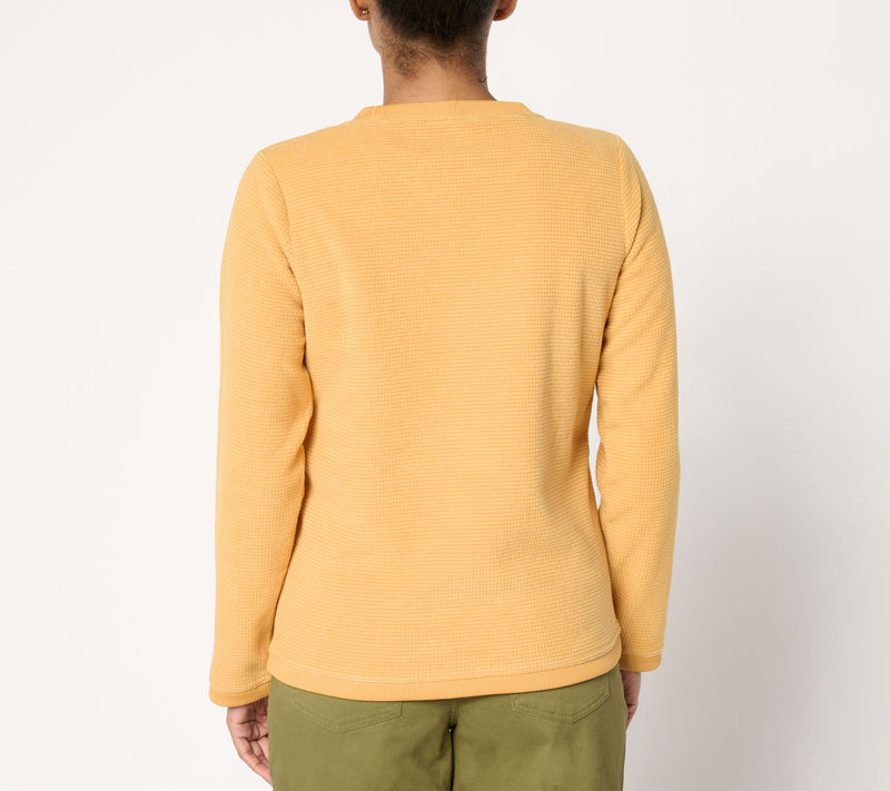 Denim & Co. Chenille Fleece Long-Sleeve Sweatshirt — View 101