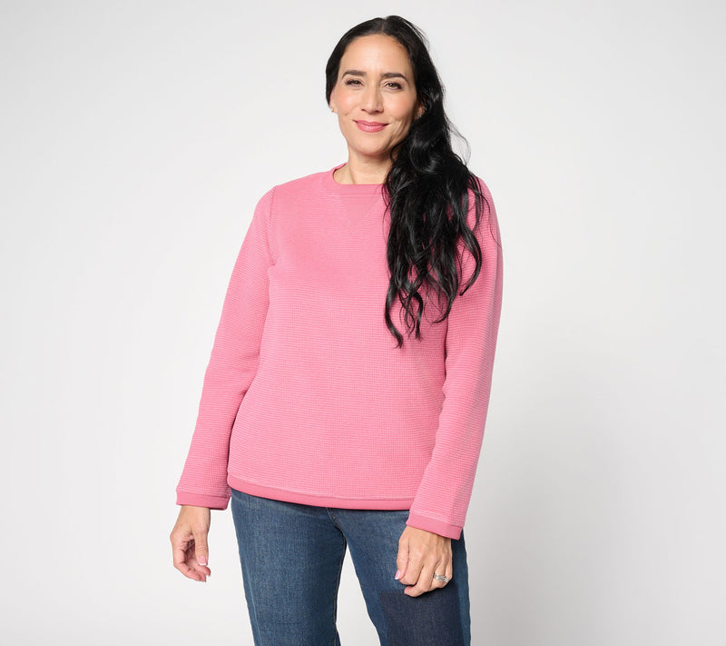 Denim & Co. Chenille Fleece Long-Sleeve Sweatshirt — View 105