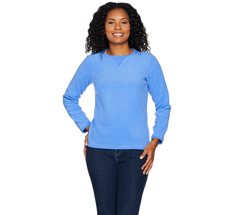 Denim & Co. Chenille Fleece Long-Sleeve Sweatshirt — View 58