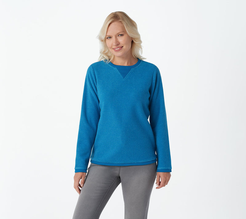 Denim & Co. Chenille Fleece Long-Sleeve Sweatshirt — View 93