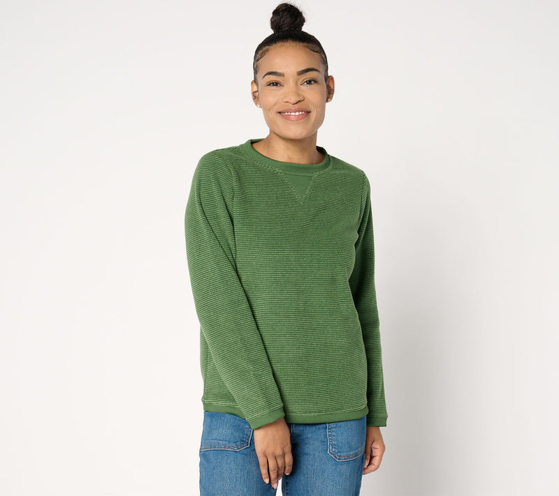 Denim & Co. Chenille Fleece Long-Sleeve Sweatshirt — View 9