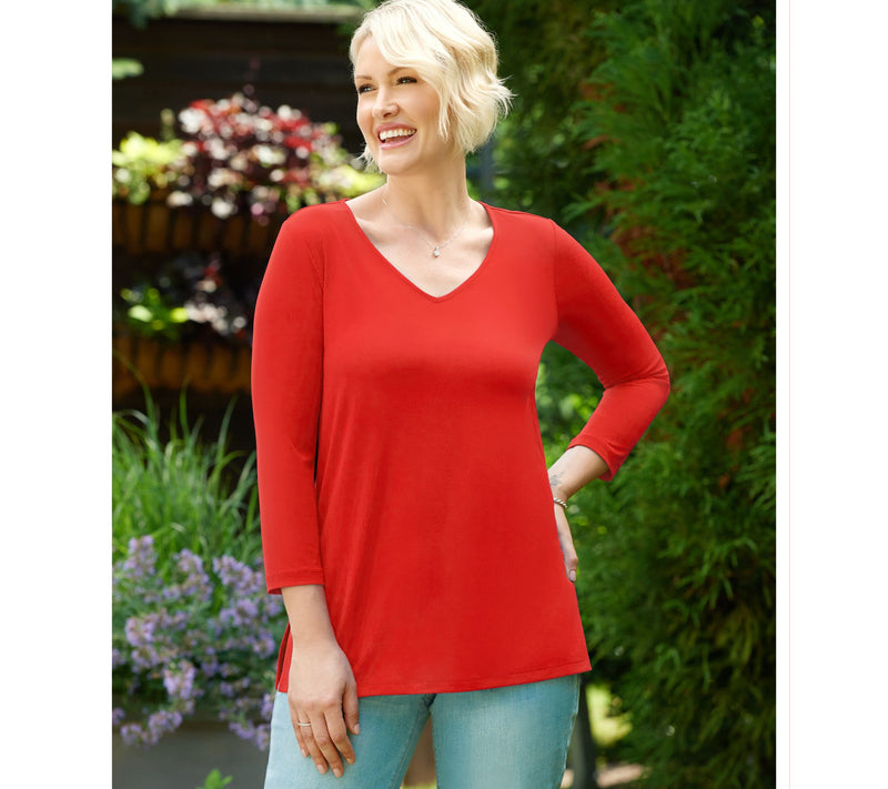 Susan Graver Modern Essentials Petite Liquid Knit Tunic — View 22