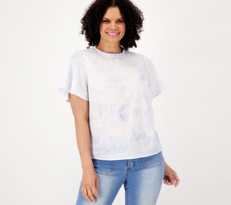 Candace Cameron Bure Tie-Dye Embroidered Blouse — View 10