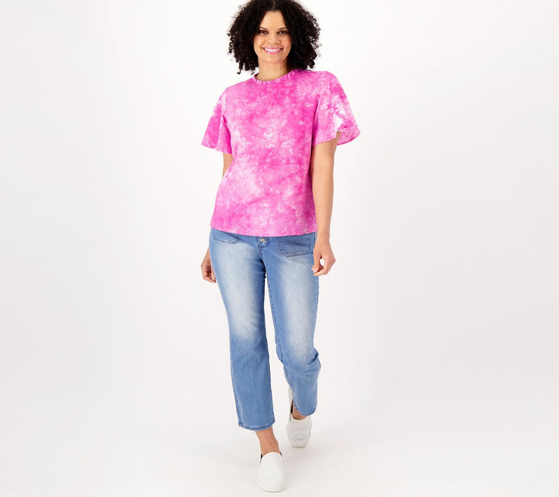 Candace Cameron Bure Tie-Dye Embroidered Blouse — View 3