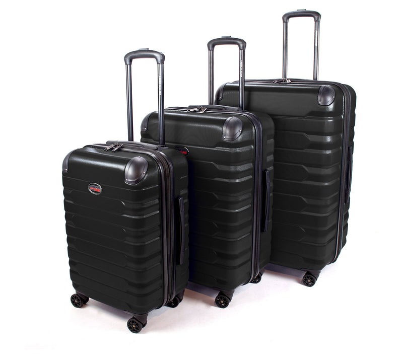 American Flyer Mina 3-Piece Hardside Luggage Se- Black — View 4