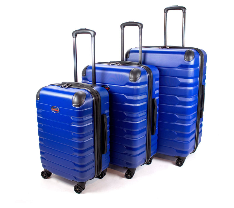 American Flyer Mina 3-Piece Hardside Luggage Se- Blue — View 4