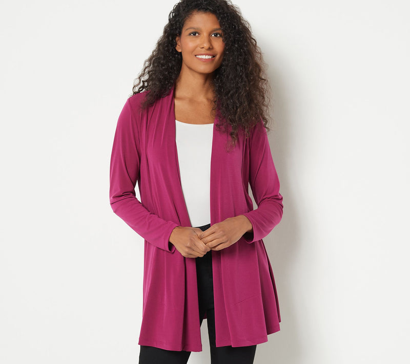 Susan Graver Modern Essentials Regular Liquid Knit Cardigan — View 25